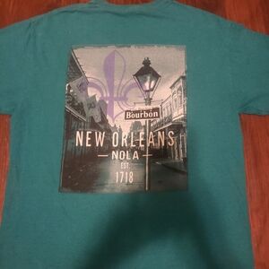 Teal New Orleans 1718 bourbon St. Graphic T-Shirt